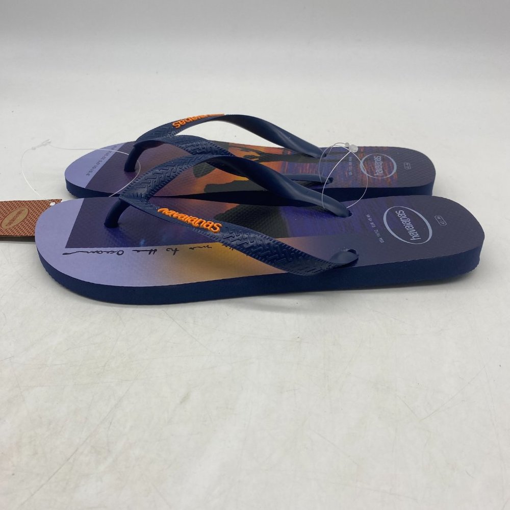 Havaianas Hype Navy Blue Flip Flops Men's Size 11/12 or 13 - Picture 2 of 9